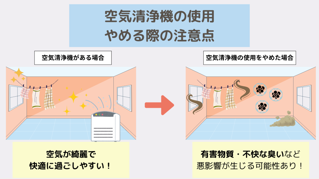 空気清浄機やめる際の注意点