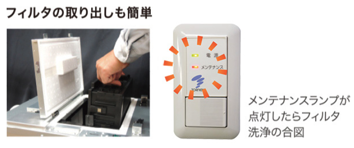 フィルタの取り出しも簡単