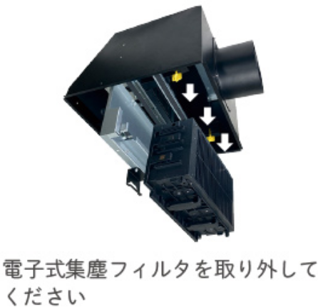 電子式集塵フィルタを取り外してください